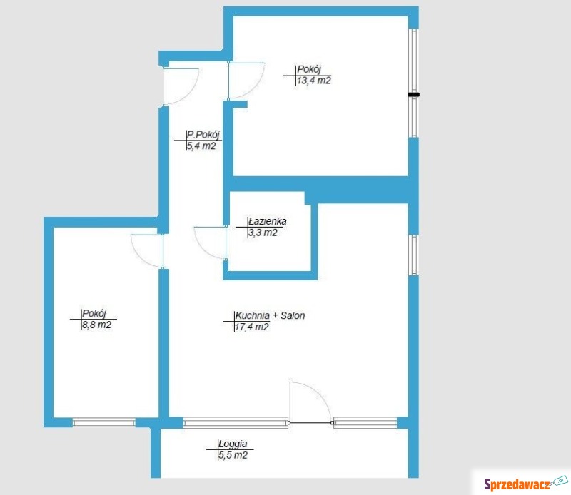 Mieszkanie trzypokojowe Kraków - Bieżanów-Prokocim,   48 m2, parter - Sprzedam