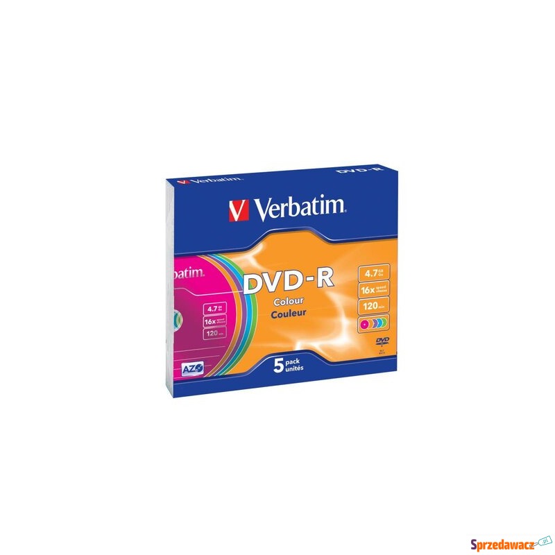 DVD-R Verbatim 16x 4.7GB (Slim 5) COLOUR - Pozostałe - Konin