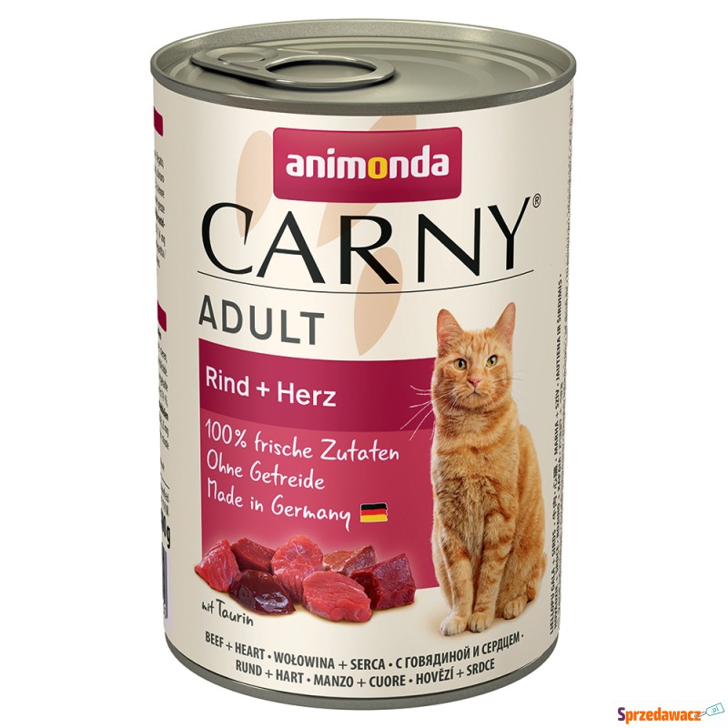animonda Carny Adult, 6 x 400 g - Wołowina i serca - Karmy dla kotów - Rzeszów