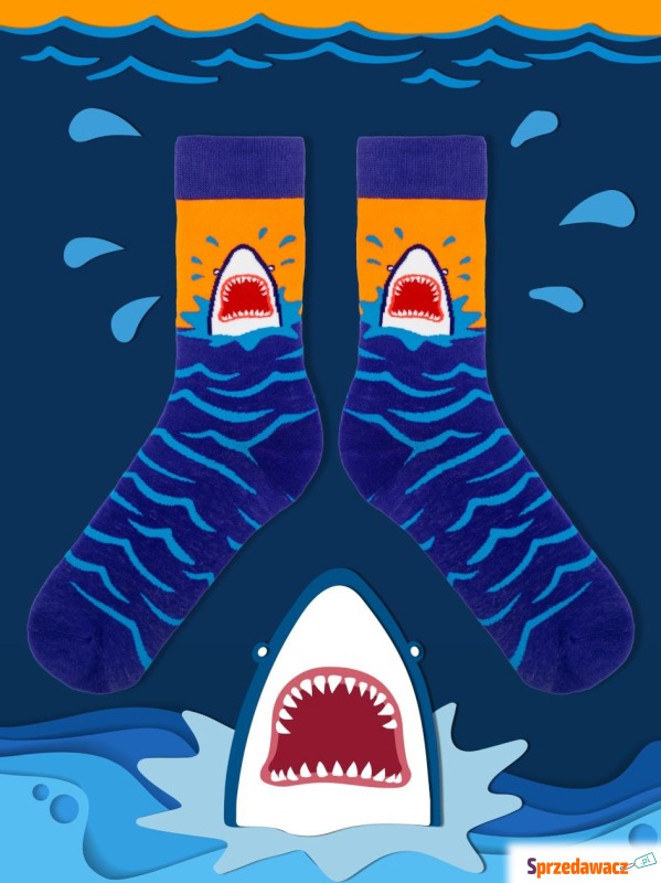 Długie Skarpetki Urban Socks Shark Fioletowe - Skarpety męskie - Częstochowa