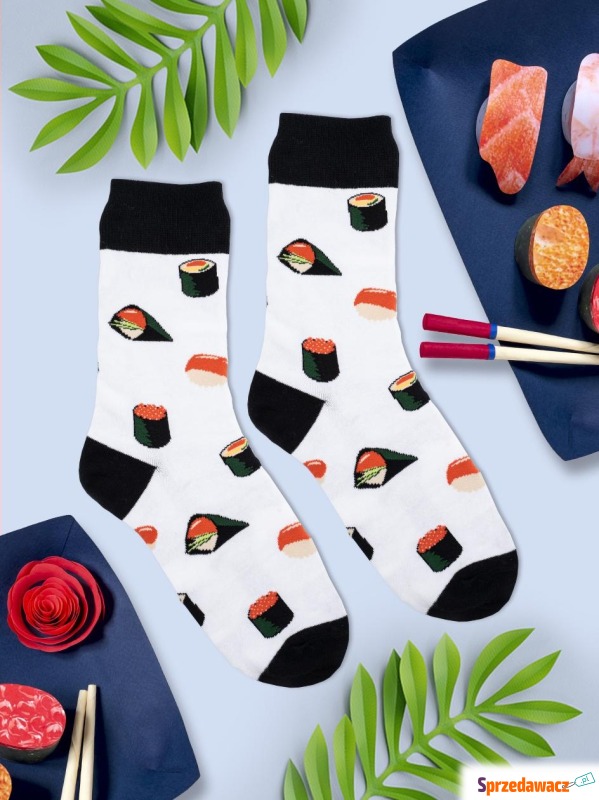 Długie Skarpetki Urban Socks Sushi Białe - Skarpety męskie - Pruszcz Gdański