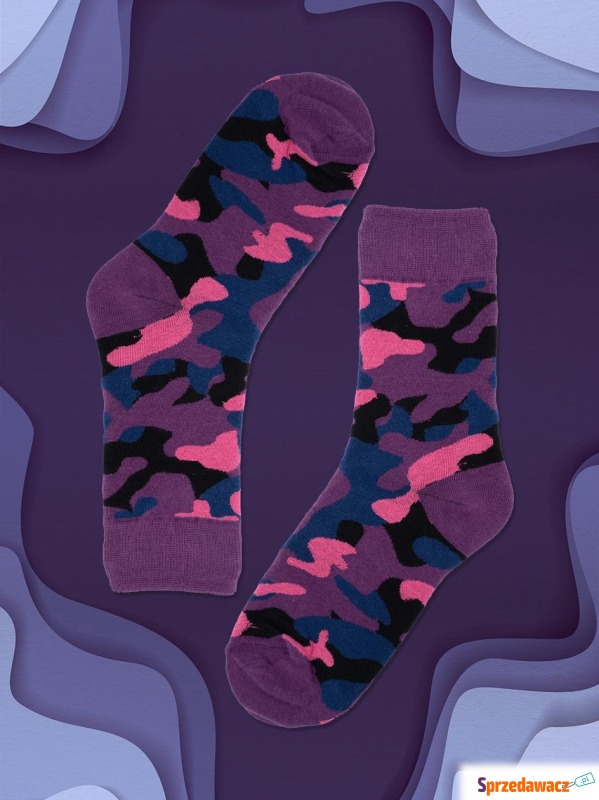 Długie Skarpetki Urban Socks Camo Fioletowe - Skarpety męskie - Zielona Góra