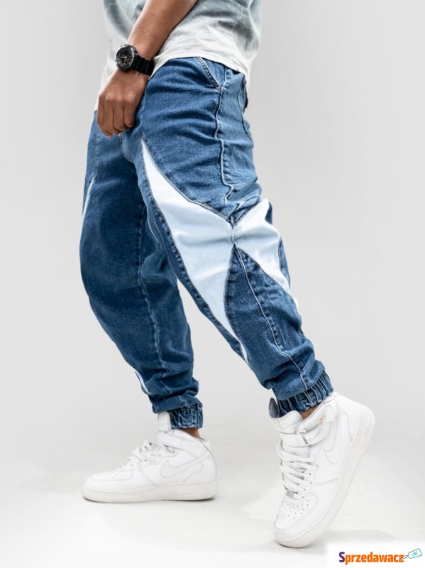 Spodnie Jeansowe Jogger Point X X Side Niebieskie - Spodnie męskie - Olsztyn