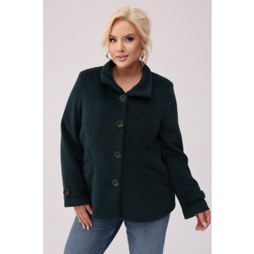 Jesienny płaszcz Zielona Harmonia OVERSIZE PLUS SIZE XXL JESIEŃ