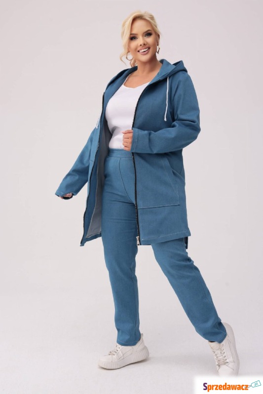 Denimowy jeansowy komplet dresowy PLUS SIZE XXL... - Komplety - Chorzów