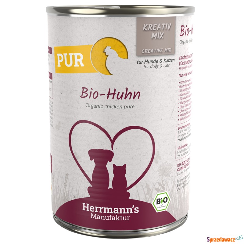 Herrmann's Bio PUR, 12 x 400 g - Biokurczak - Karmy dla psów - Gościęcin