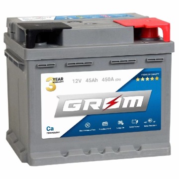 Akumulator Grom Premium 45Ah 450A en DTR P+