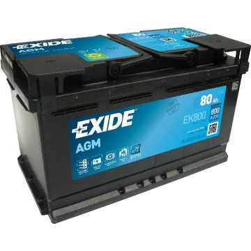 Akumulator 80Ah 800A en Exide AGM start&stop EK800 P+