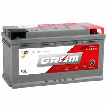 Akumulator Grom EFB start&stop 95Ah 950A P+ dtr