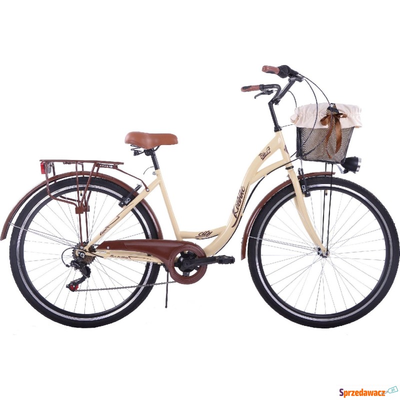 Kozbike City rower 28 7s kremowo-brązowy - Rowery miejskie - Wodzisław Śląski