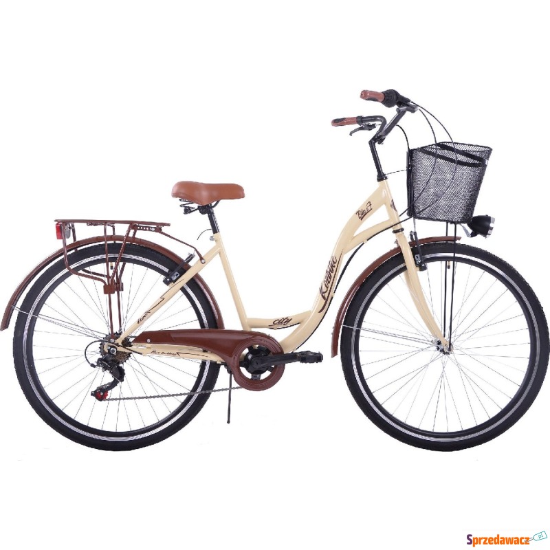 Kozbike City rower 28 7s kremowo-brązowy - Rowery miejskie - Bydgoszcz