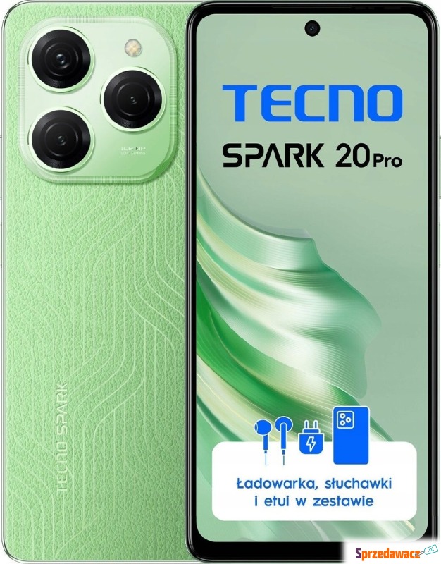 Smartfon Tecno Spark 20 Pro 8/256GB Zielony (... - Telefony komórkowe - Żagań