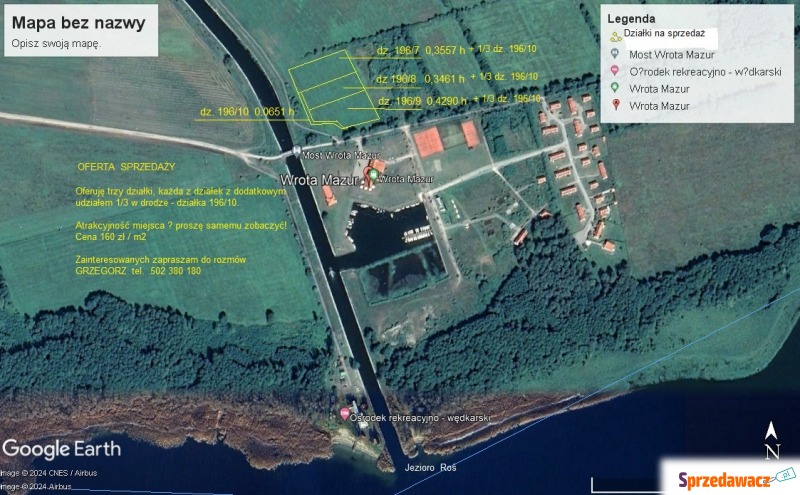 Działka budowlana Pisz sprzedam, pow. 11 959 m2  (1.2ha)