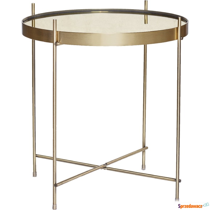 Stolik kawowy Hübsch metalowy ze złotym szklanym... - Stoły, stoliki, ławy - Sochaczew