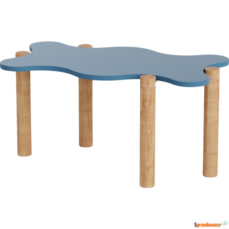 Stolik Savia M niebieski nogi dębowe - Stoły, stoliki, ławy - Bielsko-Biała