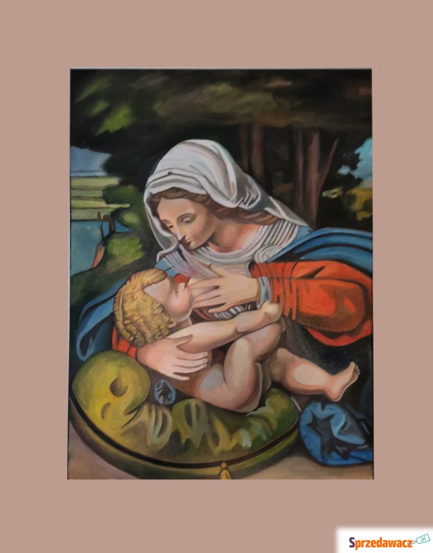 Matka Boska karmiąca - obraz olejny- 50 na 70... - Obrazy - Bielsko-Biała