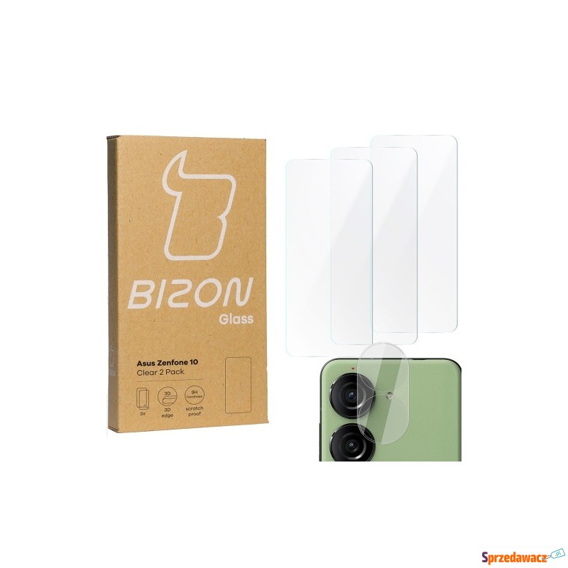 3x Szkło + szybka na aparat BIZON Clear 2 Pack... - Akcesoria i części - Konin