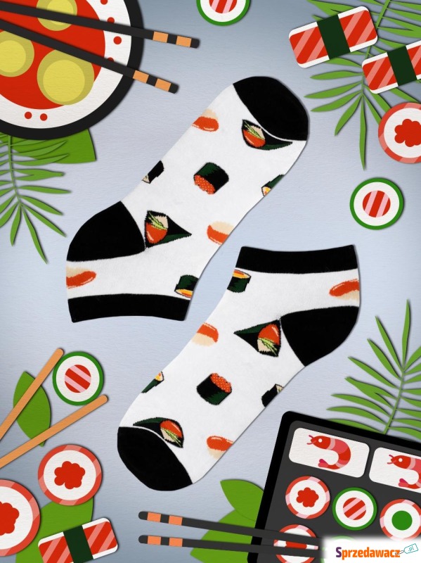 Niskie Skarpetki Urban Socks Sushi Białe - Skarpety damskie - Jasło