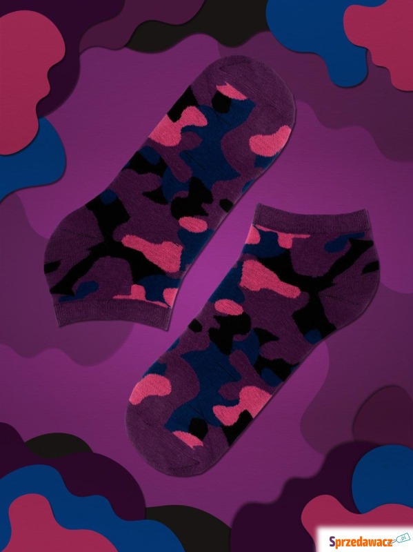 Niskie Skarpetki Urban Socks Camo Fioletowe - Skarpety damskie - Orzesze