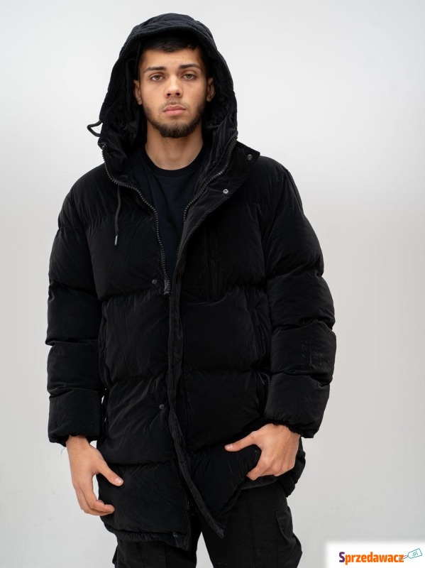 Kurtka Zimowa Parka i8 Denim Padded Winter Czarna - Kurtki męskie - Komorniki