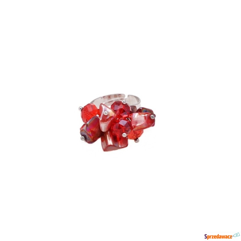 Pierścionek czerwień perłowa - Pierścionki - Bytom