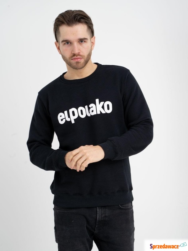 Bluza Bez Kaptura Męska Czarna El Polako EP Basic - Bluzy męskie - Poznań