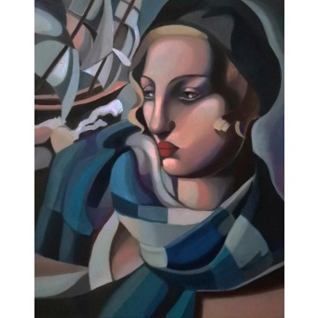 Tamara Łempicka - Kobieta z szalikiem  i łódkami