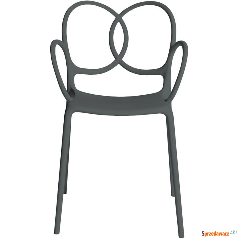 Krzesło Sissi ciemnoszare z recyklingu z podł... - Fotele, sofy ogrodowe - Toruń