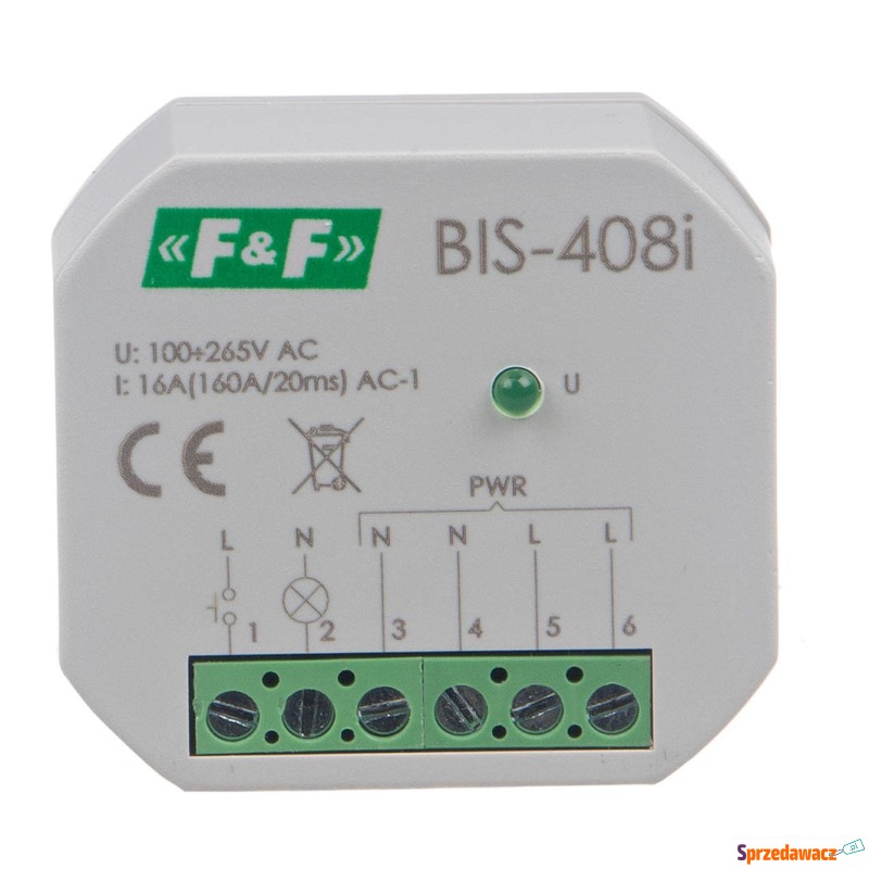 Przekaźnik bistabilny F&F BIS-408-LED 16A 1NO... - Regulatory, przekaźniki,... - Łódź