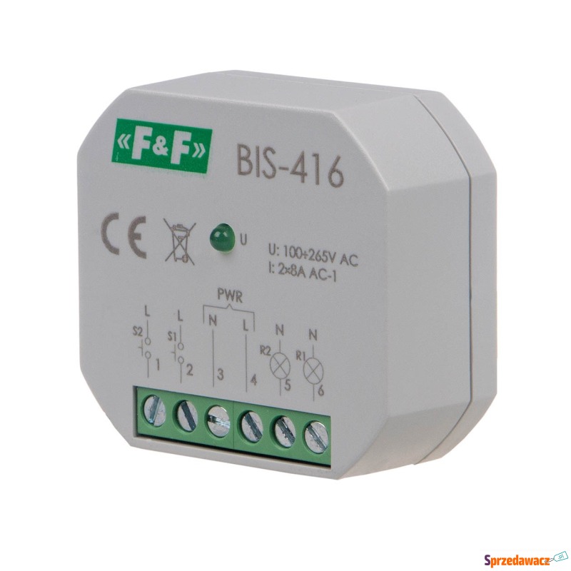 Przekaźnik bistabilny F&F BIS-416 2x8A 2NO/NC... - Regulatory, przekaźniki,... - Kalisz