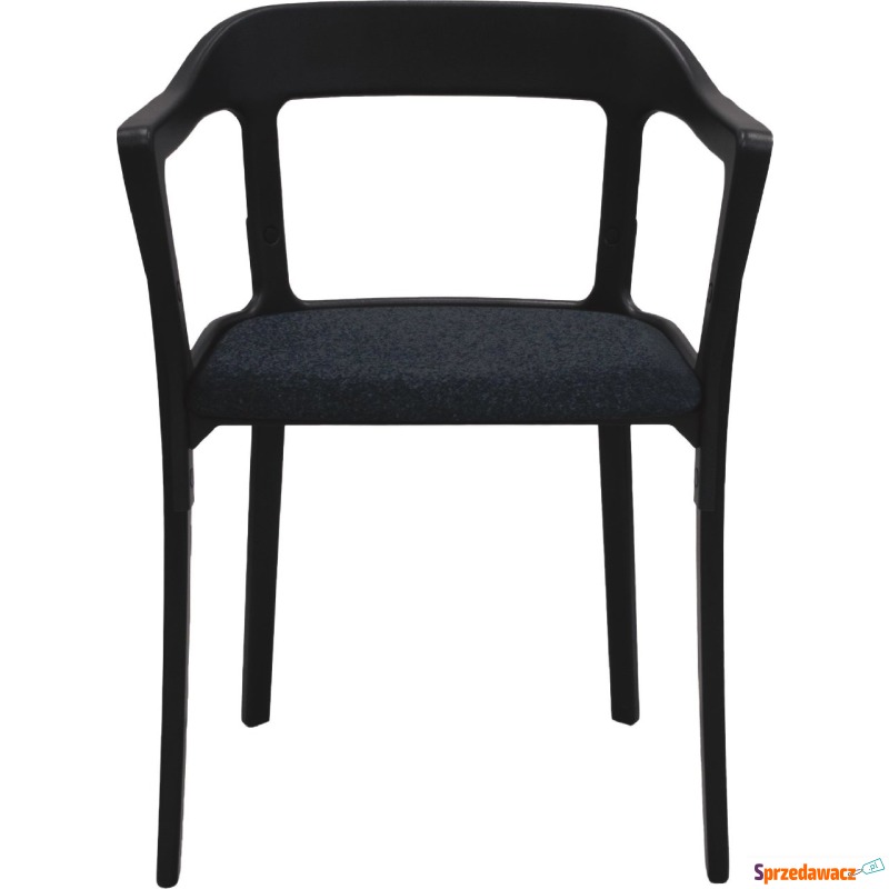 Krzesło Steelwood tapicerowane czarno-ciemnoszare - Krzesła kuchenne - Chorzów
