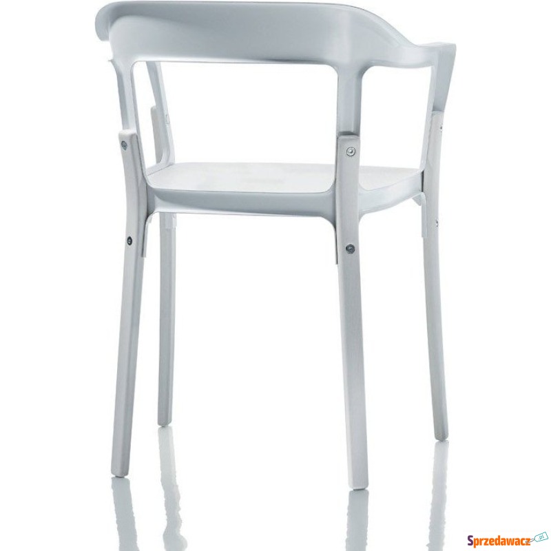 Krzesło Steelwood nogi i siedzisko białe oparcie... - Krzesła kuchenne - Częstochowa