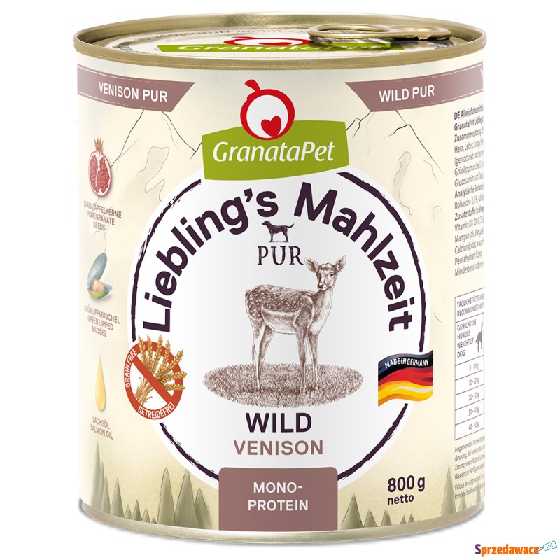 GranataPet Liebling's Mahlzeit, 6 x 800 g - Dziczyzna - Karmy dla psów - Gliwice