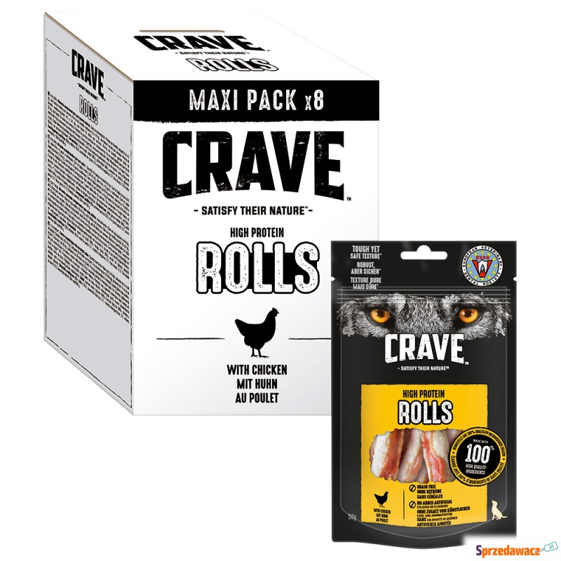 Crave Maxi High Protein Rolls - Kurczak, 8 x 50... - Przysmaki dla psów - Grudziądz