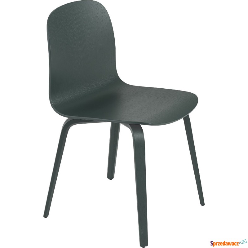 Krzesło Visu ciemnozielone na drewnianych nogach - Krzesła kuchenne - Wodzisław Śląski