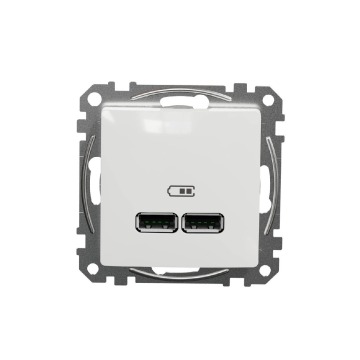 Gniazdo ładowania USB Schneider Sedna Design SDD111401 A+C 2,1A białe Design & Elements - wysyłka w 