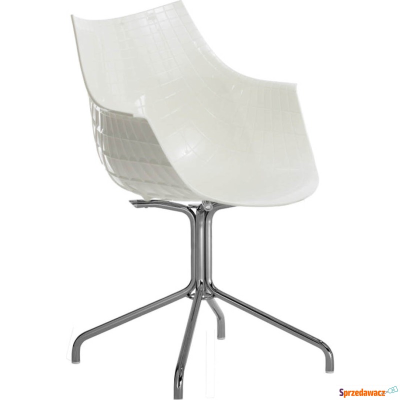 Krzesło Meridiana białe na stalowej nodze - Krzesła kuchenne - Gdańsk