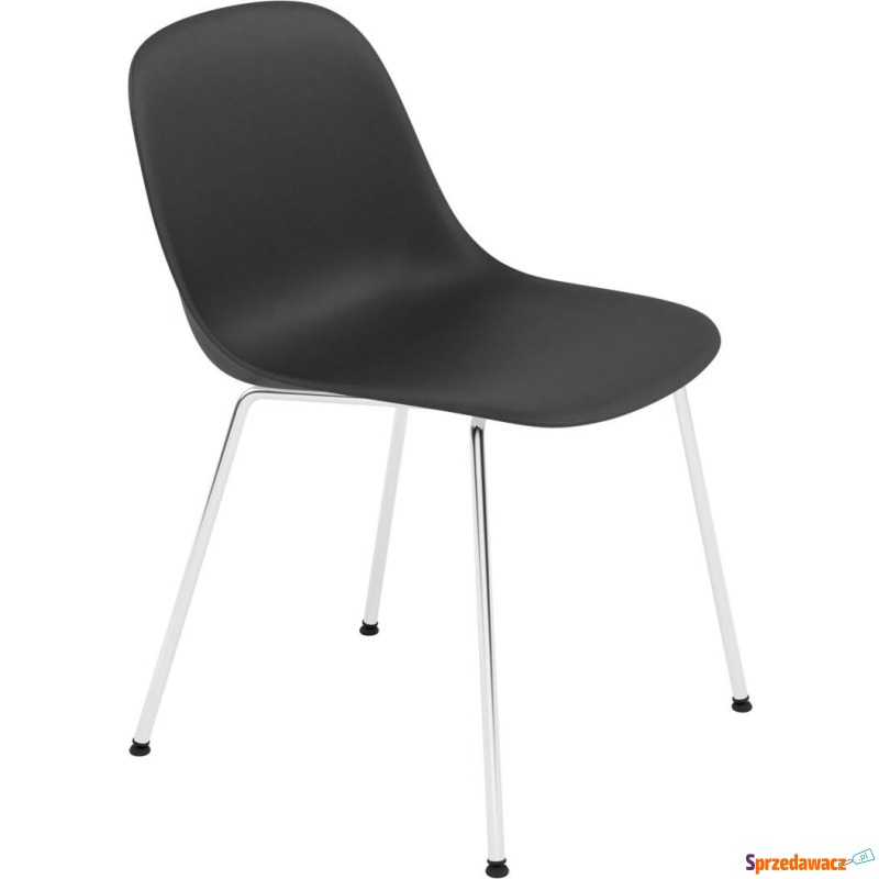 Krzesło Fiber Tube czarne na chromowanych nogach - Krzesła kuchenne - Biała Podlaska