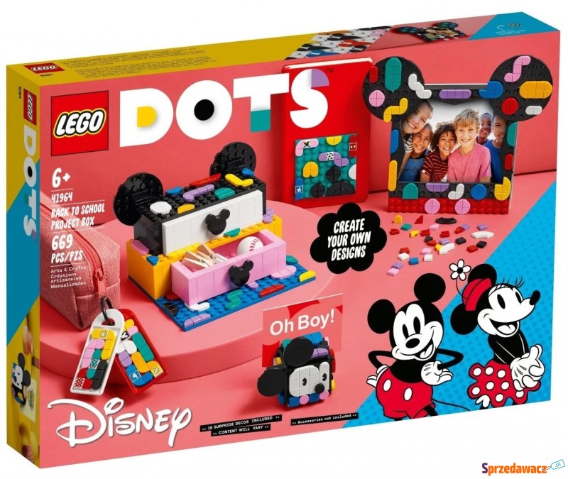 Klocki konstrukcyjne LEGO DOTS 41964 Myszka Miki... - Klocki - Wodzisław Śląski