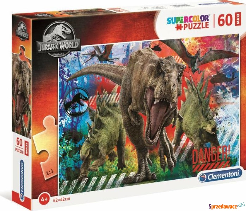 Puzzle Clementoni Maxi Jurassic World 60 el. 26456 - Puzzle - Łódź