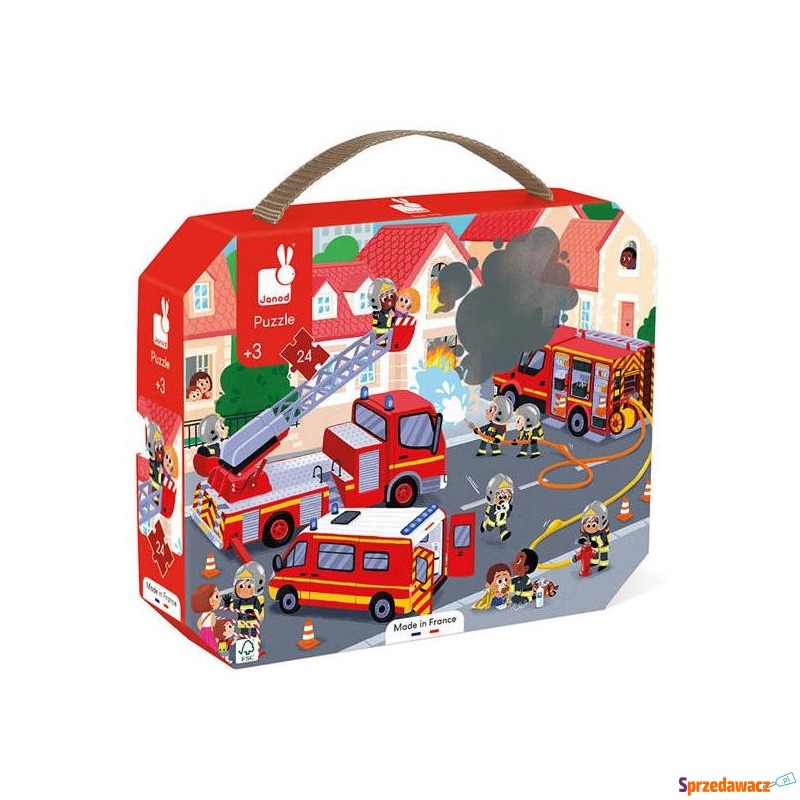 Puzzle Janod Strażacy w walizce 24 elementy - Puzzle - Rzeszów