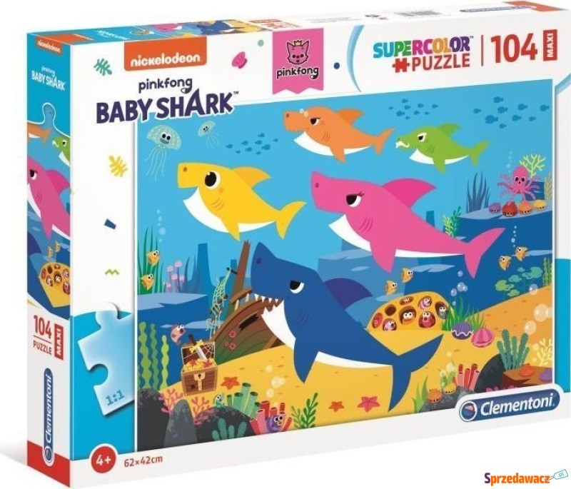 Puzzle Clementoni Maxi Baby Shark 104 el. 23751 - Puzzle - Włocławek