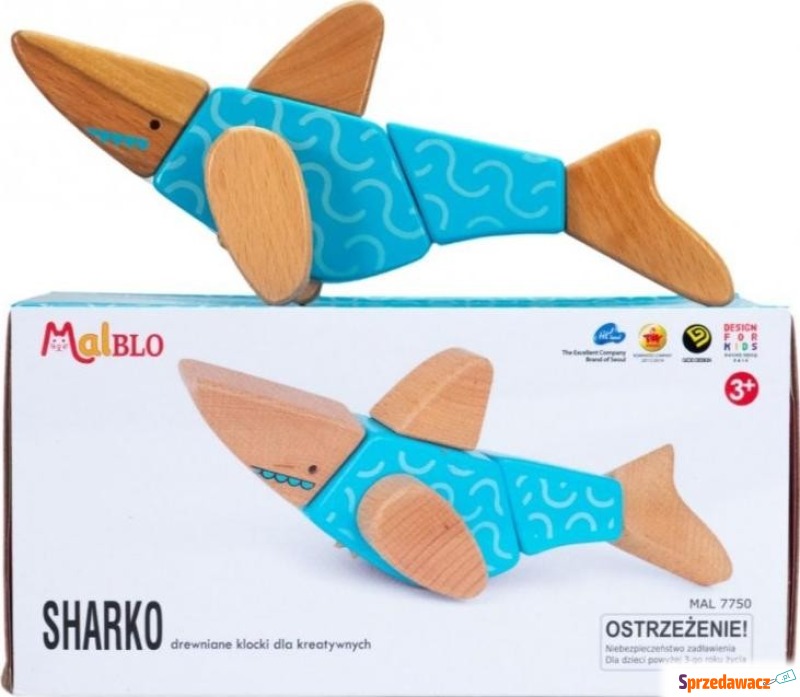 Drewniane Malblo Eco SHARKO 7w1 MAL 7750 - Klocki - Bielsko-Biała