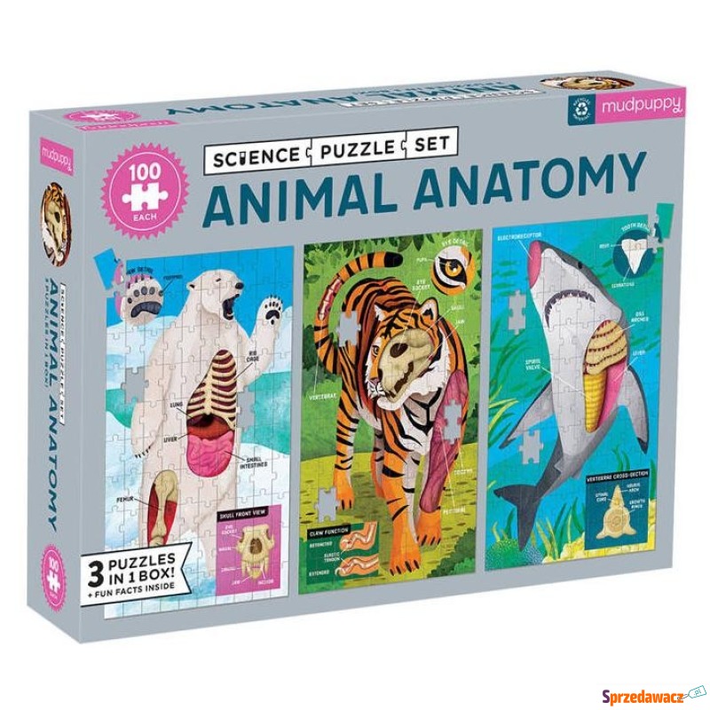 Puzzle Mudpuppy Anatomia Zwierząt 3w1 100 el. - Puzzle - Pabianice