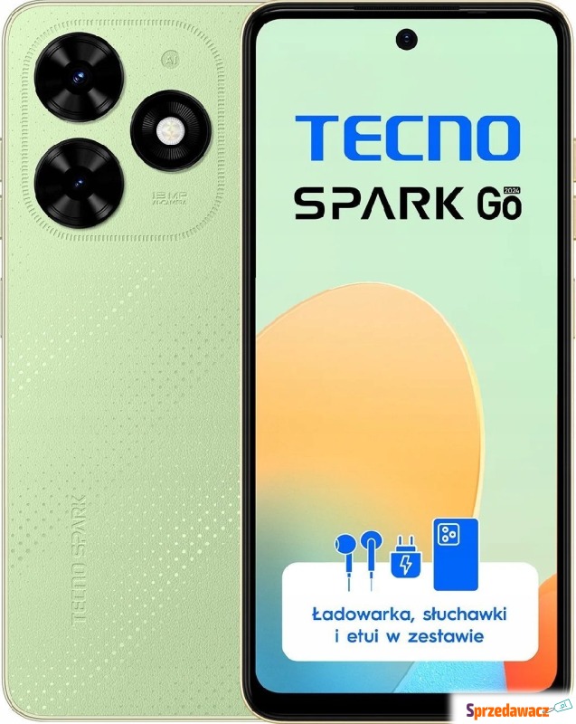 Smartfon Tecno Spark Go 2024 4/64GB Zielony (... - Telefony komórkowe - Gorzów Wielkopolski