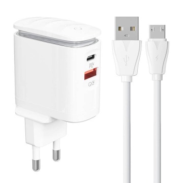 Ldnio A2423C USB, USB-C + MicroUSB