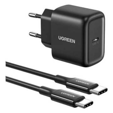 Ugreen CD250, 25W, USB-C czarny + kabel USB-C do USB-C, 2m czarny