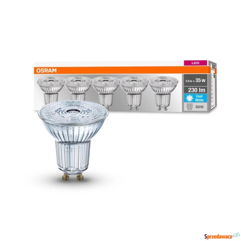 5x Żarówka LED Osram 2,6W (35W) GU10 PAR16 36D... - Żarówki i oprawki - Bytom