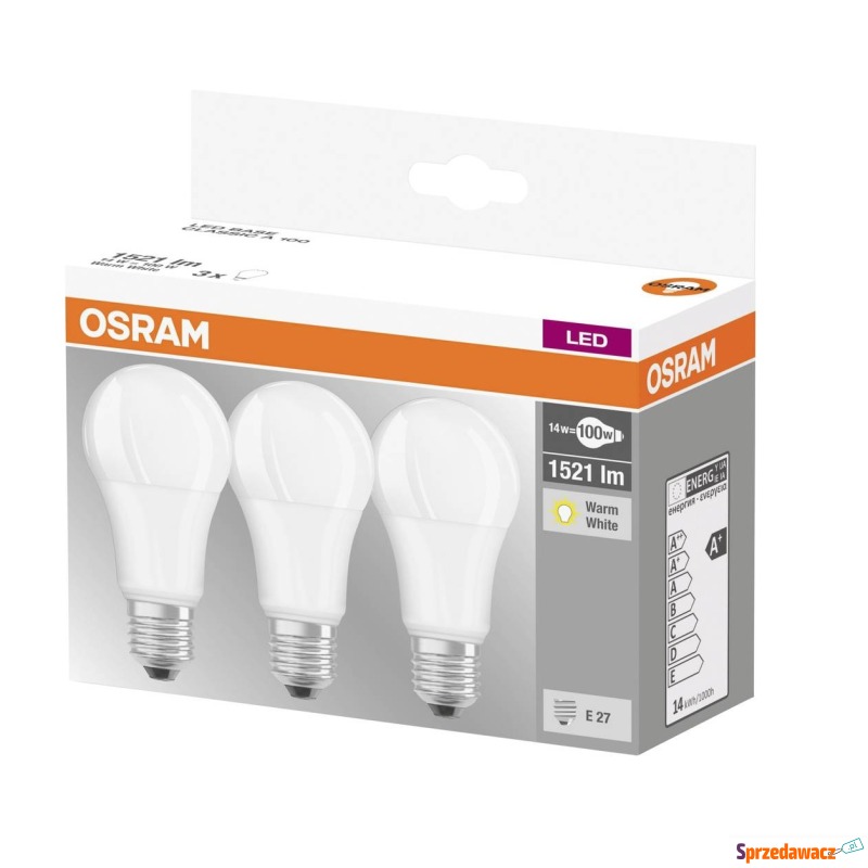 3x Żarówka LED Osram 13W (100W) E27 A60 1521lm... - Żarówki i oprawki - Rogoźnik