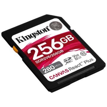 Kingston SDXC 256GB Canvas React Plus SDXC UHS-II 280R/100W U3 V60